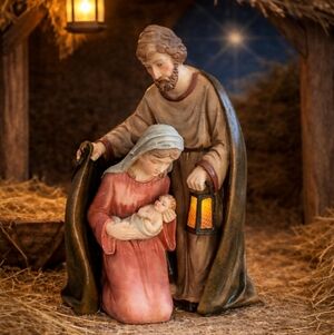 Dicksons Holy Family 2 pc Resin Nativity Jesus Mary Joseph Christmas CH-929